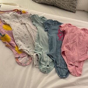 Carter's Pink, Blue, and White Bodysuits Set